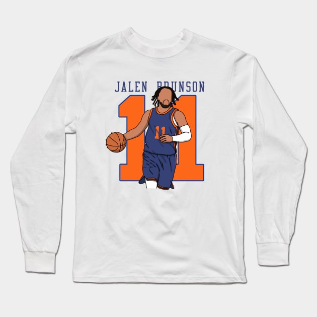 Jalen Brunson Comic Style Long Sleeve T-Shirt by mia_me